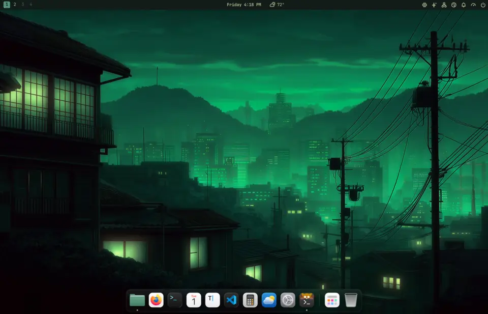 Jade Shell desktop in the Osaka Jade theme